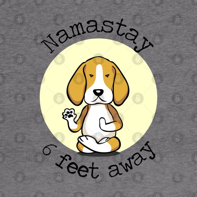 Namastay 6 Feet Away Beagle by deelirius8